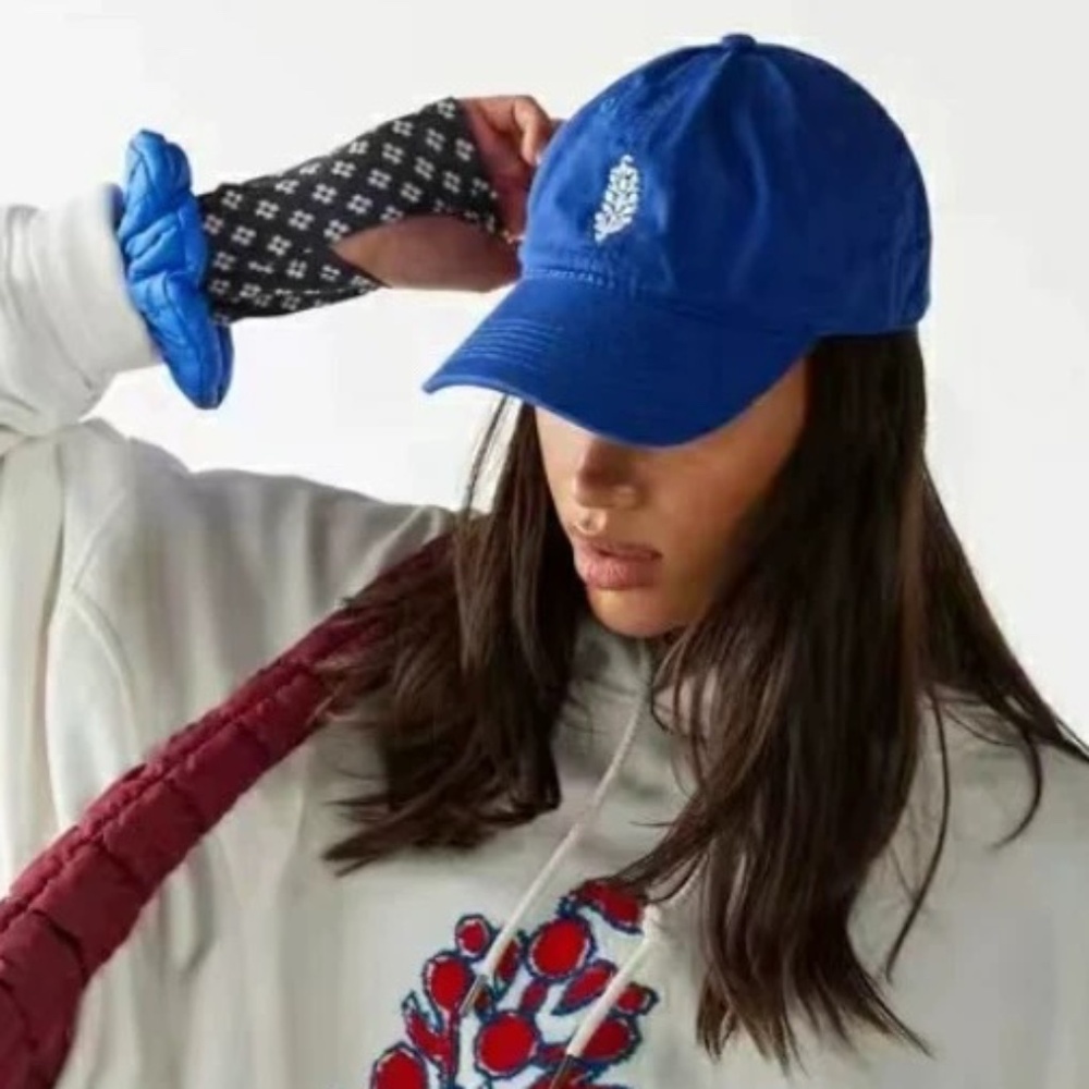 FREE PEOPLE MOVEMENT BASEBALL Logo CAP O/S WASHED COTTON Blue